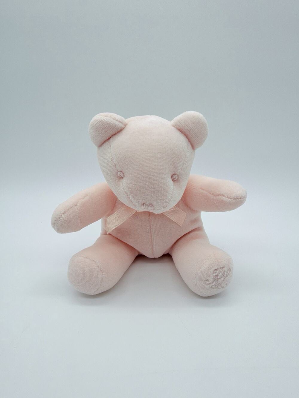 Ralph Lauren Pink Teddy Bear Rattle Baby Plush Stuffed Animal Toy 5"